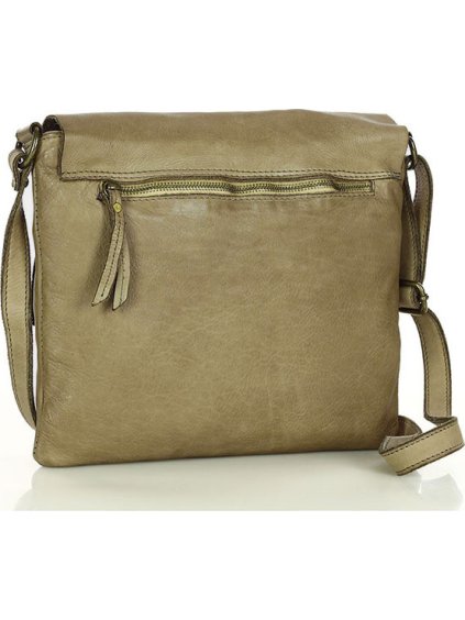 MARCO MAZZINI KOŽENÁ CROSSBODY KABELKA - BÉŽOVÁ