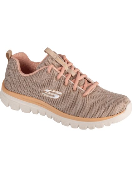 BÉŽOVO-MERUŇKOVÉ DÁMSKÉ TENISKY SKECHERS GRACEFUL - TWISTED FORTUNE (Velikost 36)