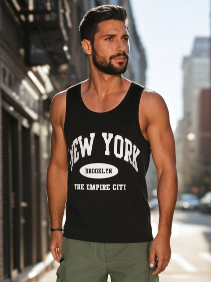 ČERNÉ PÁNSKÉ TÍLKO S VELKÝM POTISKEM "NEW YORK"