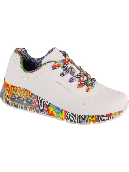 BÍLÉ DÁMSKÉ TENISKY SE VZORY SKECHERS JEN STARK: UNO - MINI DRIP