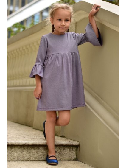 DÍVČÍ FIALOVÉ ELEGANTNÍ ŠATY ROYAL PEARL (Velikost dítě 1 92/98)