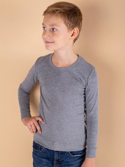 ŠEDÉ CHLAPECKÉ TERMO TRIČKO (Velikost 122/128)