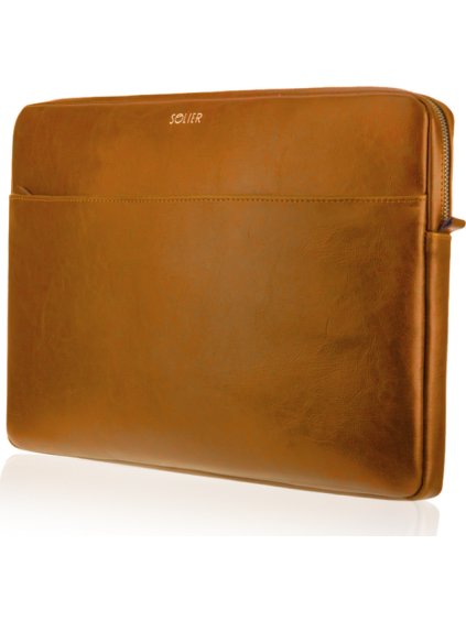 SOLIER HNĚDÉ KOŽENÉ POUZDRO NA NOTEBOOK (Velikost ONE SIZE)