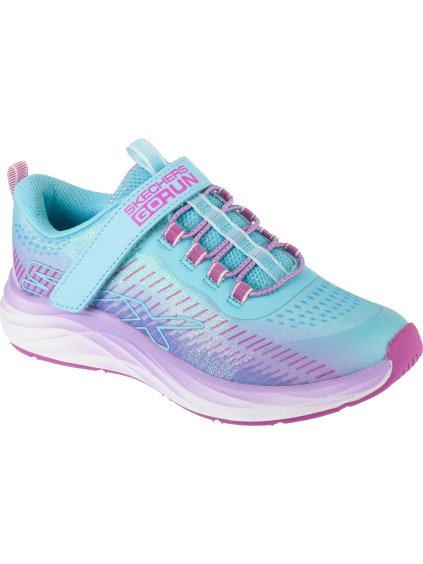 MODRO-FIALOVÉ DĚTSKÉ TŘPYTIVÉ TENISKY SKECHERS GO-RUN ACCELERATE - GLITTER S (Velikost 30)