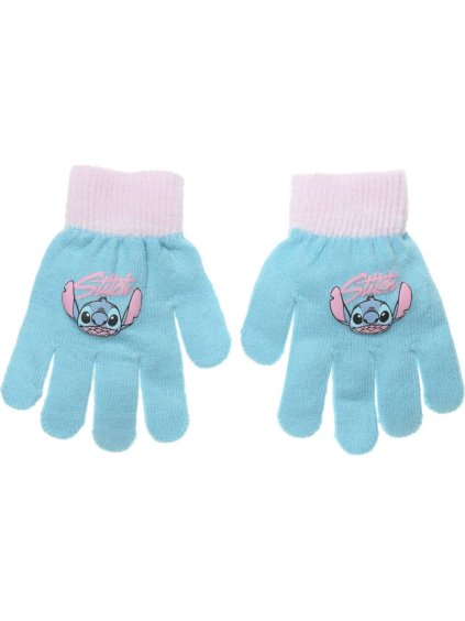 SVĚTLE MODRÉ DÍVČÍ RUKAVICE LILO AND STITCH (Velikost ONE SIZE)