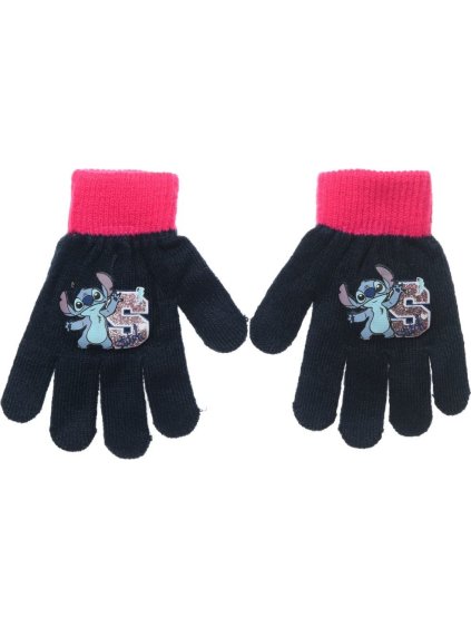 MODRO-RŮŽOVÉ DÍVČÍ RUKAVICE LILO AND STITCH (Velikost ONE SIZE)