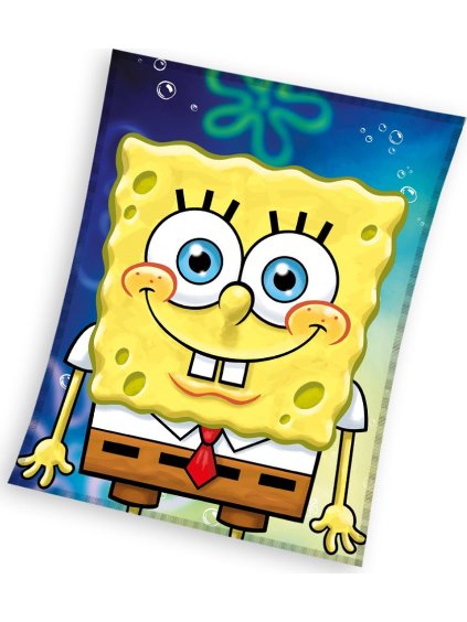 BAREVNÁ FLEECOVÁ DĚTSKÁ DEKA SPONGEBOB SQUAREPANTS (Velikost ONE SIZE)