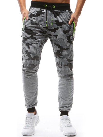 SVĚTLE ŠEDÉ TEPLÁKY S MASKÁČOVÝM VZOREM (Velikost M)