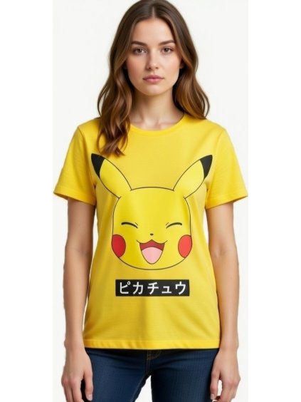 ŽLUTÉ DÁMSKÉ TRIČKO POKEMON PIKACHU (Velikost S)