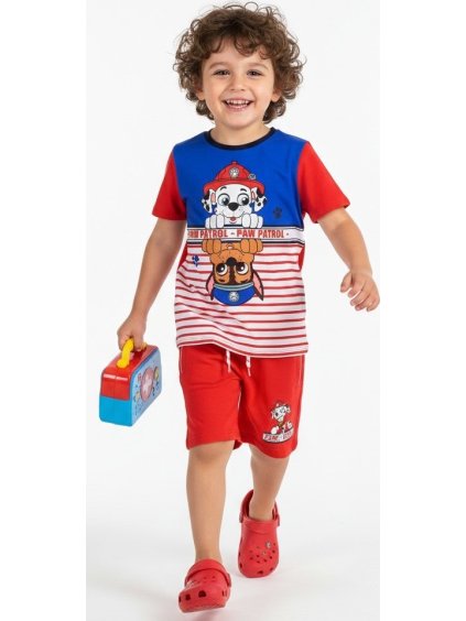 PAW PATROL MARSHALL CHASE ČERVENÉ PRUHOVANÉ CHLAPECKÉ PYŽAMO (Velikost 94)