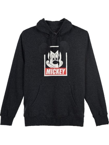 MICKEY MOUSE - TMAVĚ ŠEDÁ  MIKINA (Velikost M)