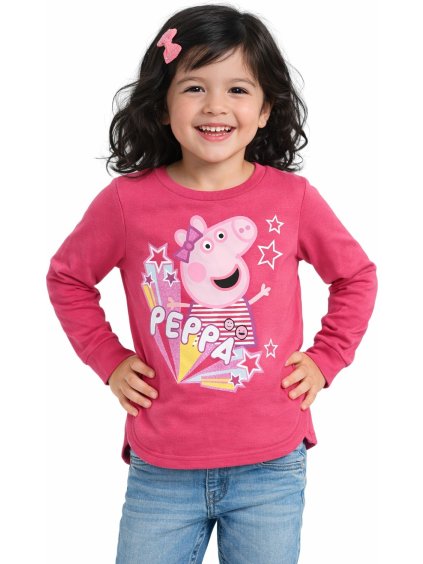 DÍVČÍ RŮŽOVÁ MIKINA PEPPA PIG (Velikost 98)
