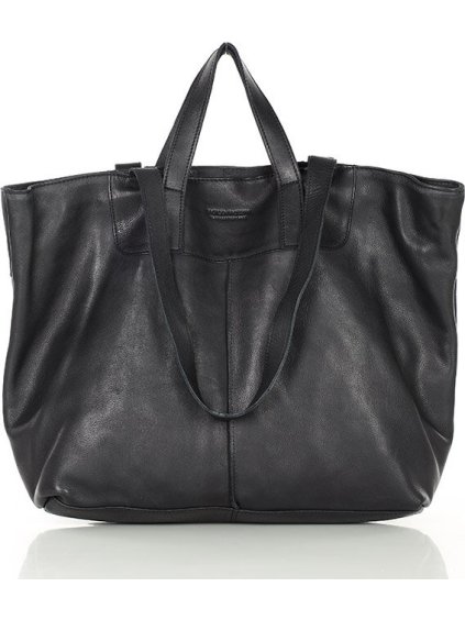 MARCO MAZZINI ČERNÁ SHOPPER KOŽENÁ KABELKA (Velikost ONE SIZE)