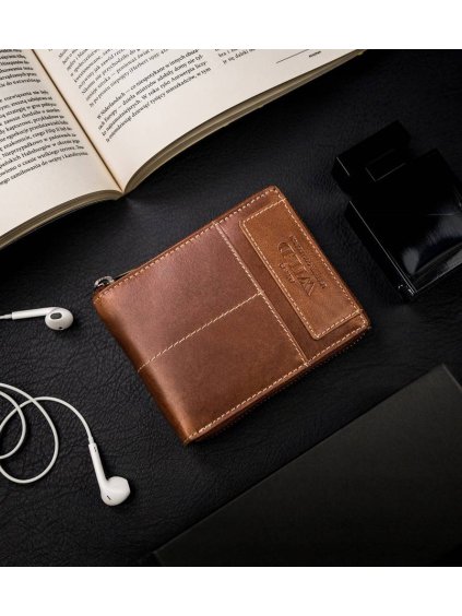 ALWAYS WILD PÁNSKÁ KOŽENÁ PENĚŽENKA - HNĚDÁ A083 (Velikost ONE SIZE)