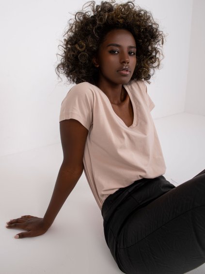 SVĚTLE HNĚDÉ DÁMSKÉ TRIČKO (Velikost S)