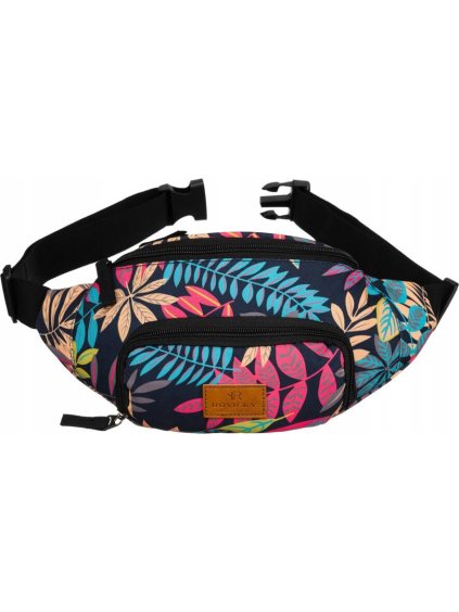 ROVICKY ČERNÁ LEDVINKA S BAREVNÝM KVĚTINOVÝM VZOREM (Velikost ONE SIZE)