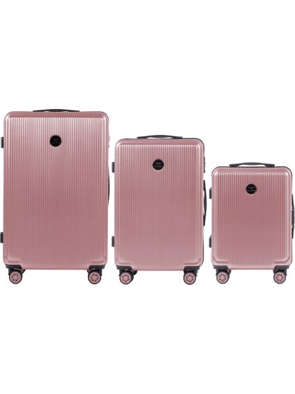 RŮŽOVÁ SADA CESTOVNÍCH KUFRŮ WINGS PRIME - PC AFRICAN EAGLE (Velikost Sada kufrů)