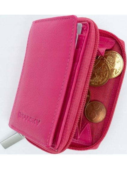 ROVICKY TMAVĚ RŮŽOVÁ MALÁ PENĚŽENKA NA PATENTKU V397 (Velikost ONE SIZE)
