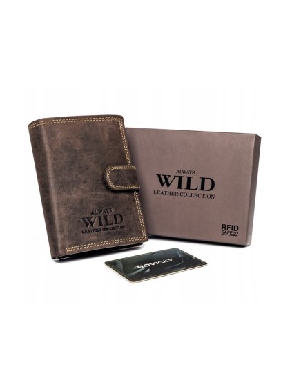 ALWAYS WILD TMAVĚ HNĚDÁ PÁNSKÁ KOŽENÁ PENĚŽENKA A127 (Velikost ONE SIZE)