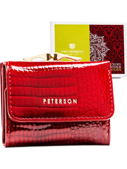 PETERSON MALÁ DÁMSKÁ ČERVENÁ PENĚŽENKA S RAŽBOU Y766 (Velikost ONE SIZE)