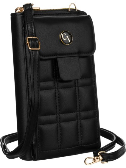 4U CAVALDI ČERNÁ PROŠÍVANÁ PENĚŽENKA S POPRUHEM M835 (Velikost ONE SIZE)