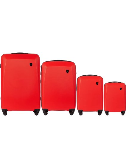 ČERVENÁ SADA ČTYŘ CESTOVNÍCH KUFRŮ (Velikost ONE SIZE)