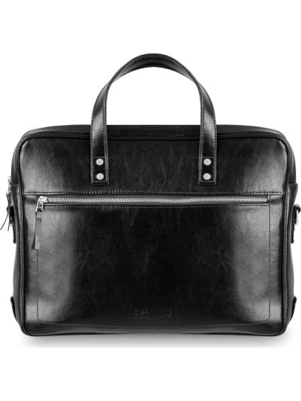 PÁNSKÉ ČERNÁ KOŽENÁ TAŠKA NA NOTEBOOK SOLIER (Velikost ONE SIZE)