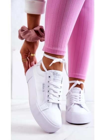 BÍLÉ TENISKY NA PLATFORMĚ LEE COOPER (Velikost 38)