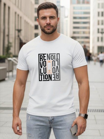 PÁNSKÉ TRIČKO REVOLUTION BÍLÉ (Velikost M)