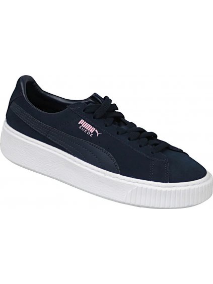 TMAVĚ MODRÉ DÁMSKÉ TENISKY PUMA SUEDE PLATFORM JR