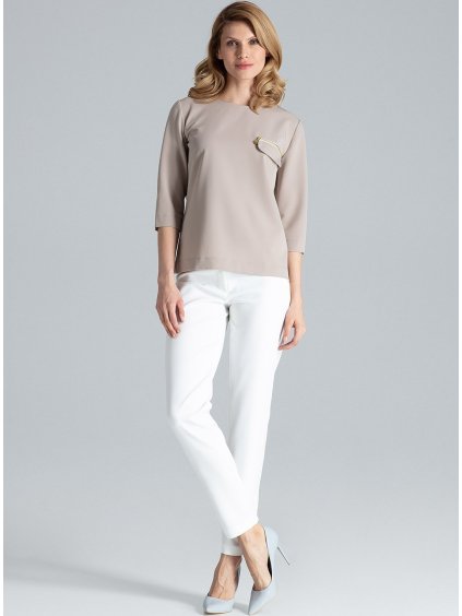 BÉŽOVÁ ELEGANTNÍ HALENKA NA ZIP
