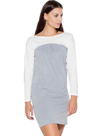 ŠEDÉ KOMFORT ŠATY K106 GREY