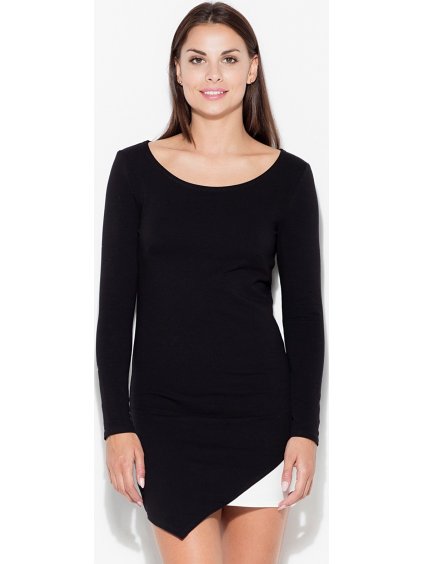 ČERNÉ ELEGANTNÍ ELASTICKÉ ŠATY K284 BLACK (Velikost L)
