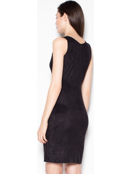 ČERNÉ SEMIŠOVÉ ŠATY S ROZPARKEM VT059 BLACK