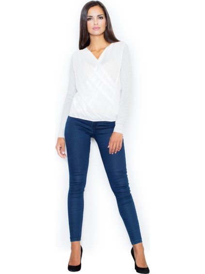 DÁMSKÁ HALENKA SE SVĚTLE ŠEDÝMI RUKÁVY M375 LIGHT GREY