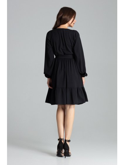 ELEGANTNÍ VOLÁNOVÉ ŠATY L053 BLACK