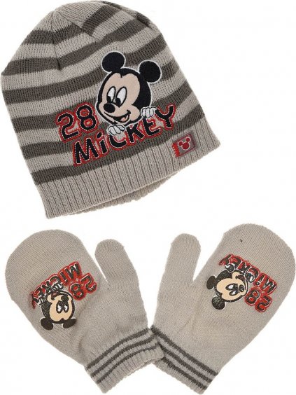 MICKEY MOUSE CHLAPECKÝ PRUHOVANÝ ZIMNÍ SET