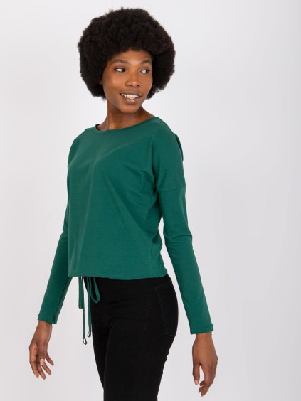 DÁMSKÉ ZELENÉ TRIČKO NA ZAVÁZÁNÍ V PASE (Velikost S)