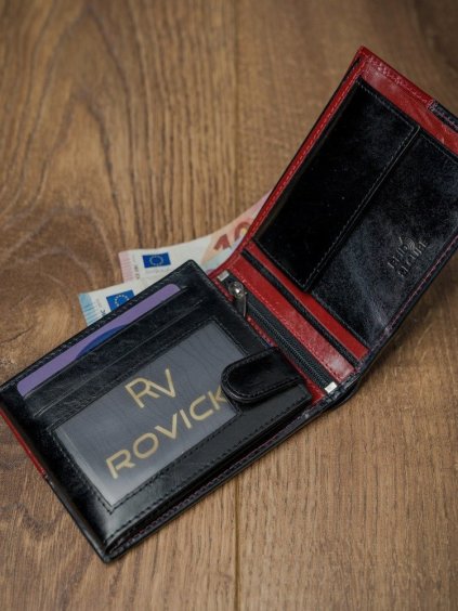 ROVICKY PÁNSKÁ ČERVENO-ČERNÁ PENĚŽENKA RFID L076 (Velikost ONE SIZE)