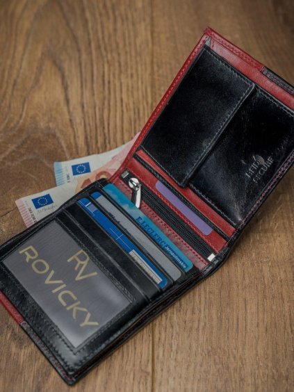 ROVICKY PÁNSKÁ ČERVENO-ČERNÁ PENĚŽENKA RFID L070