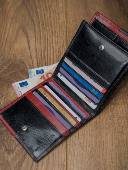 ROVICKY PÁNSKÁ ČERVENO-ČERNÁ PENĚŽENKA RFID L070