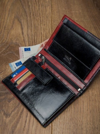 ROVICKY PÁNSKÁ ČERVENO-ČERNÁ PENĚŽENKA RFID  L063