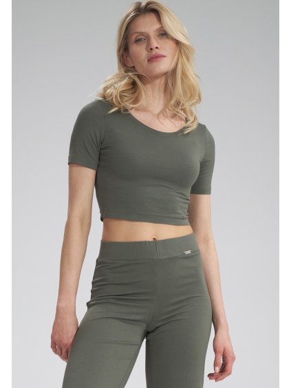 KHAKI CROP TOP (Velikost S)