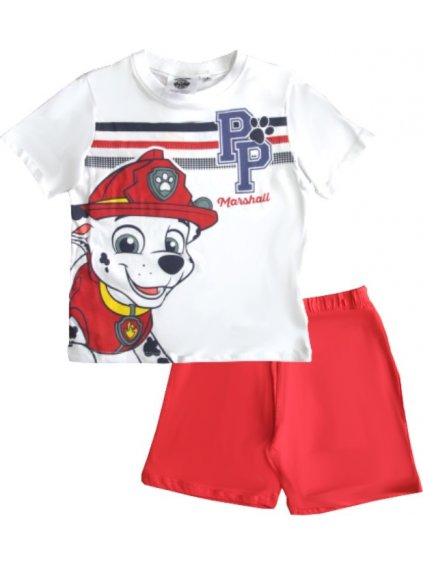 PAW PATROL MARSHALL ČERVENO-BÍLÉ CHLAPECKÉ PYŽAMO