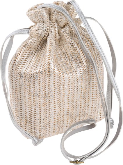 STŘÍBRNÁ PLETENÁ CROSSBODY KABELKA CAVALDI (Velikost ONE SIZE)
