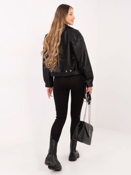 ČERNÉ LEGÍNY SE STŘÍBRNÝMI NÁPISY (Velikost XL)