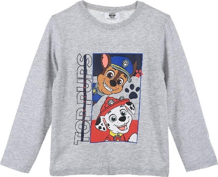 ŠEDÉ TRIČKO S DLOUHÝM RUKÁVEM PAW PATROL