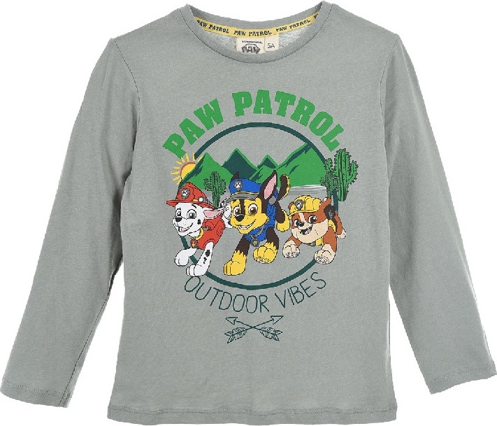 KHAKI TRIČKO S DLOUHÝM RUKÁVEM PAW PATROL OUTDOOR VIBES