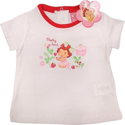 BABY GIRL BÍLÉ TRIČKO S KRÁTKÝM RUKÁVEM (Velikost 74)