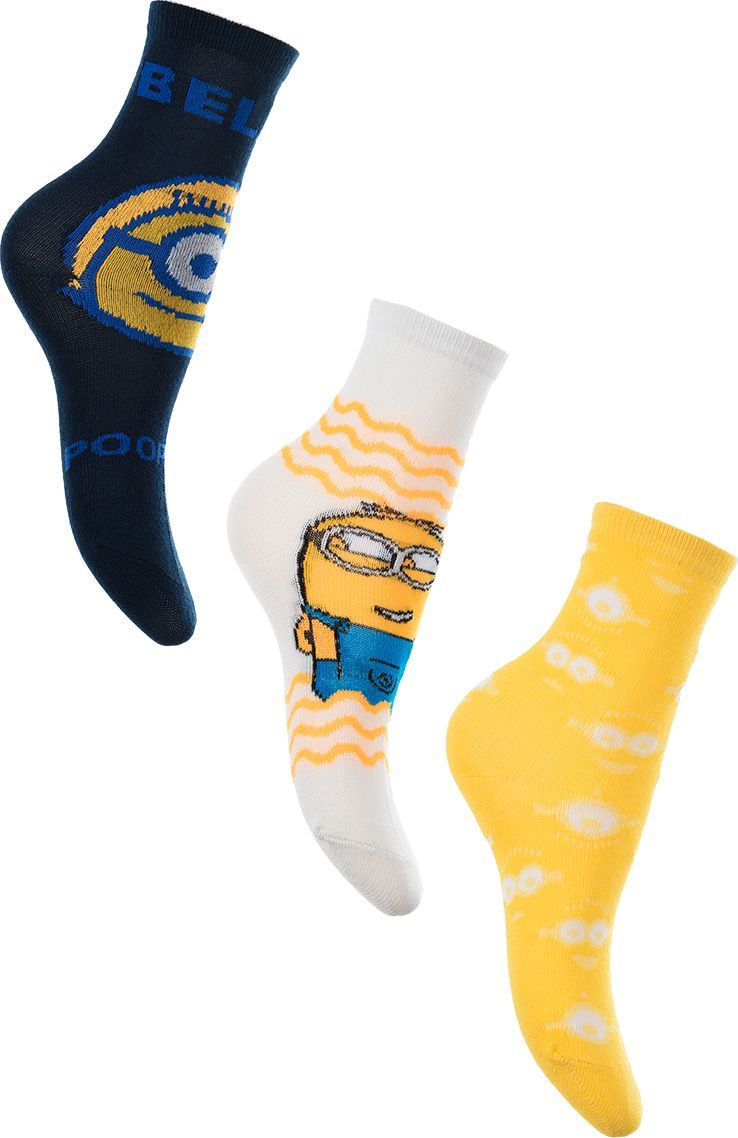 TROJBALENÍ PONOŽEK MINIONS - MODRÁ/BÍLÁ/ŽLUTÁ